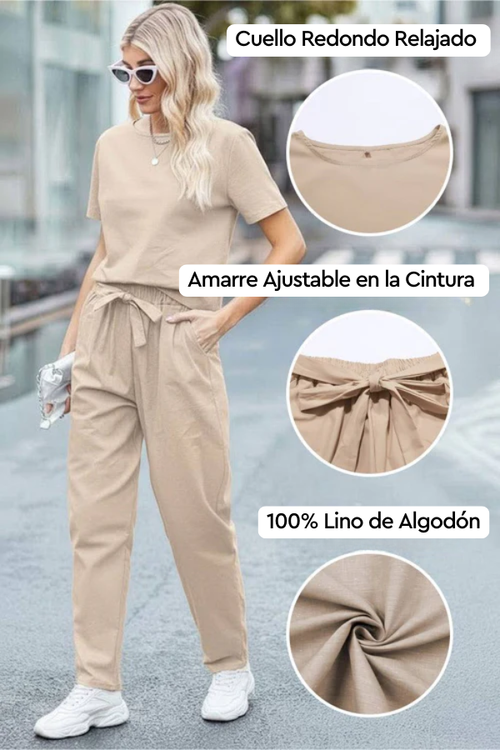 100% Algodón Lino Monocromo Co-ord