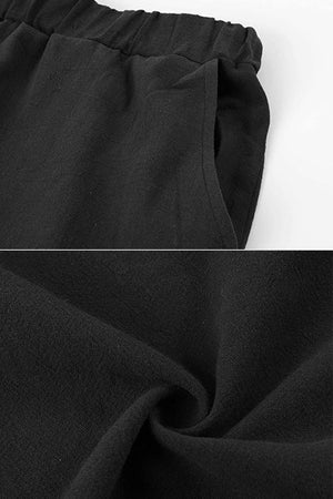 100% Conjunto de 2 Piezas Monocromo de Algodón y Lino