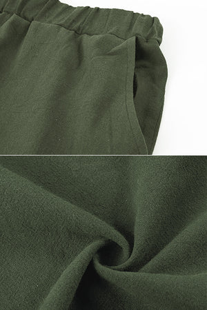 100% Conjunto de 2 Piezas Monocromo de Algodón y Lino