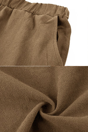 100% Conjunto de 2 Piezas Monocromo de Algodón y Lino