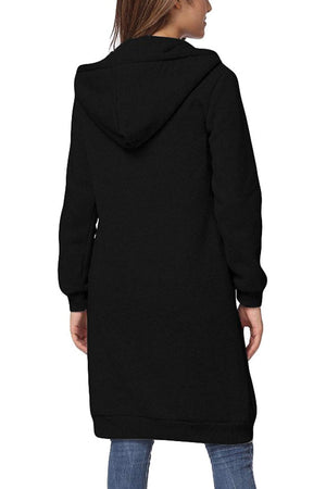 Sudadera Larga Sobre Medida con Cremallera y Capucha
