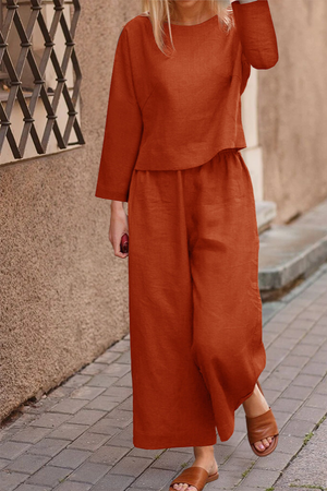 Conjunto Suelto de dos Piezas de Color Sólido