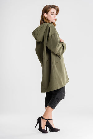 Chaqueta Impermeable Windbreaker sobre Medida para la Lluvia con Capucha