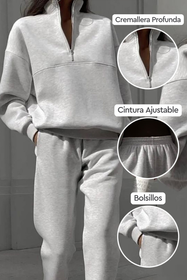 Athleisure en Su Máxima Expresión: Chándal de dos Piezas con Mezcla de Algodón