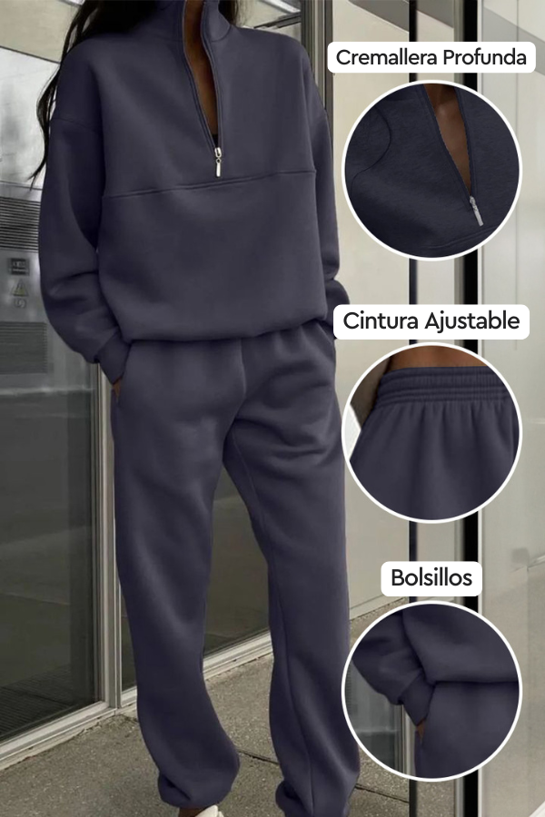 Athleisure en Su Máxima Expresión: Chándal de dos Piezas con Mezcla de Algodón