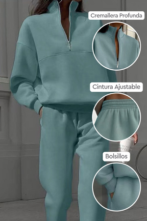 Athleisure en Su Máxima Expresión: Chándal de dos Piezas con Mezcla de Algodón