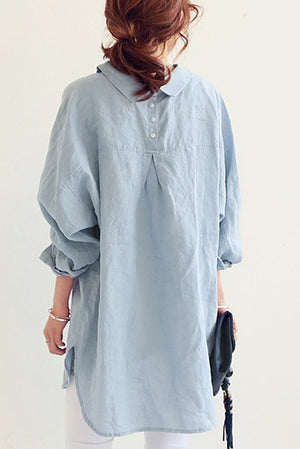 Camisa de Lino de Gran Tamaño