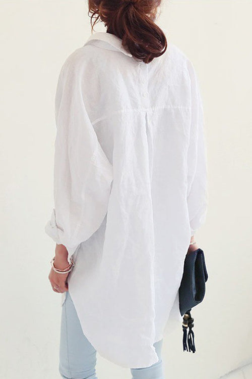 Camisa de Lino de Gran Tamaño
