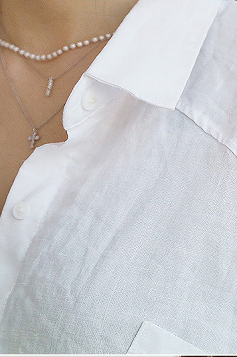 Camisa de Lino de Gran Tamaño