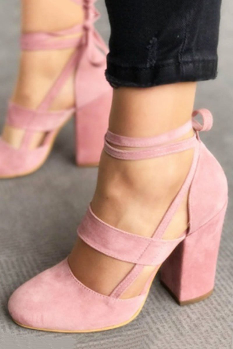 Sandalia de Punta Redonda y Tacón Bloque