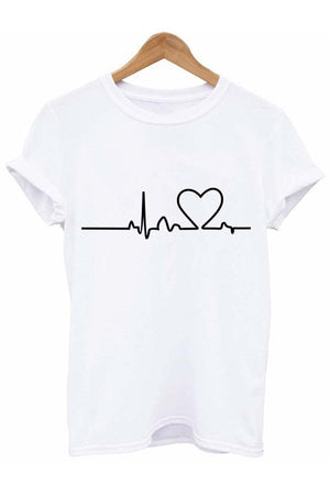 Camiseta con estampado de ritmo cardíaco