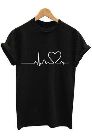 Camiseta con estampado de ritmo cardíaco