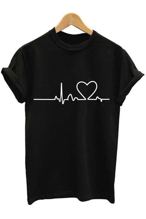 Camiseta con estampado de ritmo cardíaco