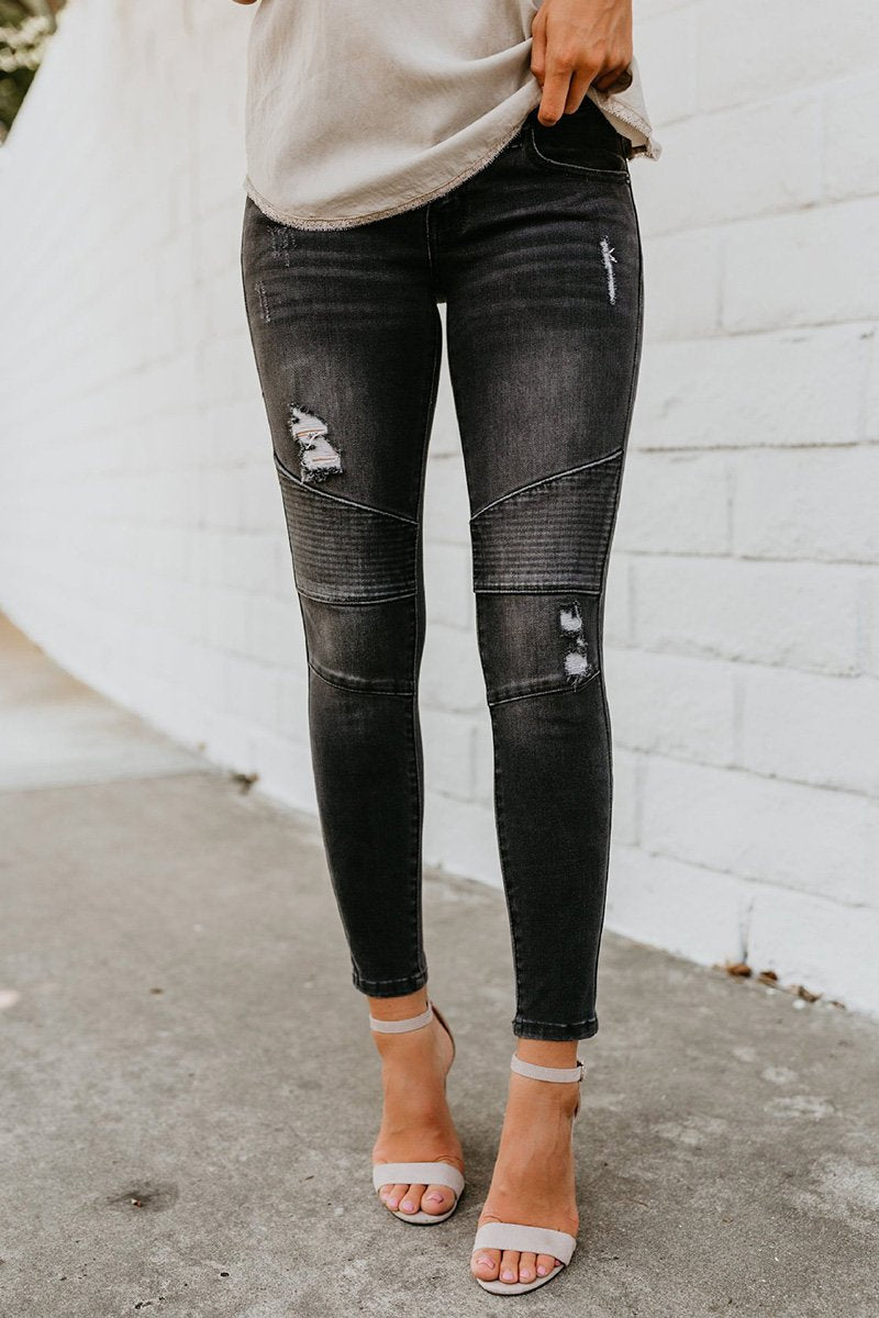 Vaqueros estilo lápiz plisados