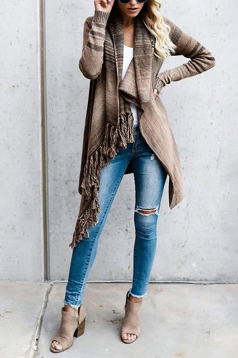 Chaqueta Chal con flecos