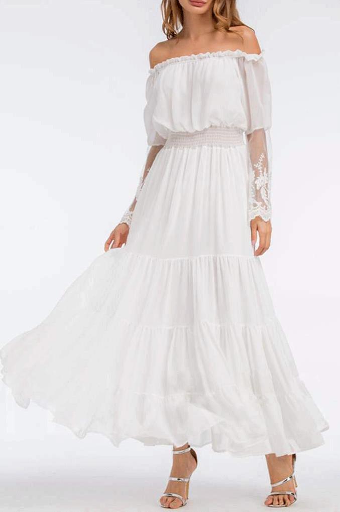 Vestido Maxi Vintage con Encaje