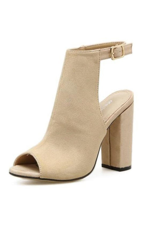 Botines Chunky Heel Peep Toe con Talón Abierto