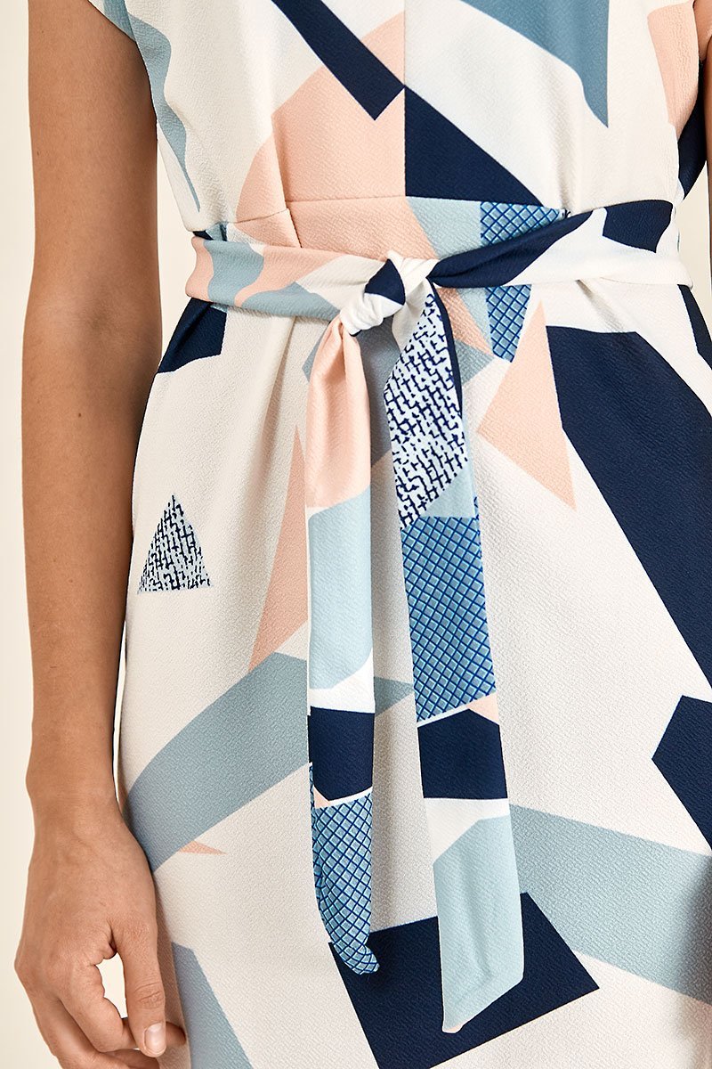 Vestido Silueta de Lápiz con Estampado Geométrico