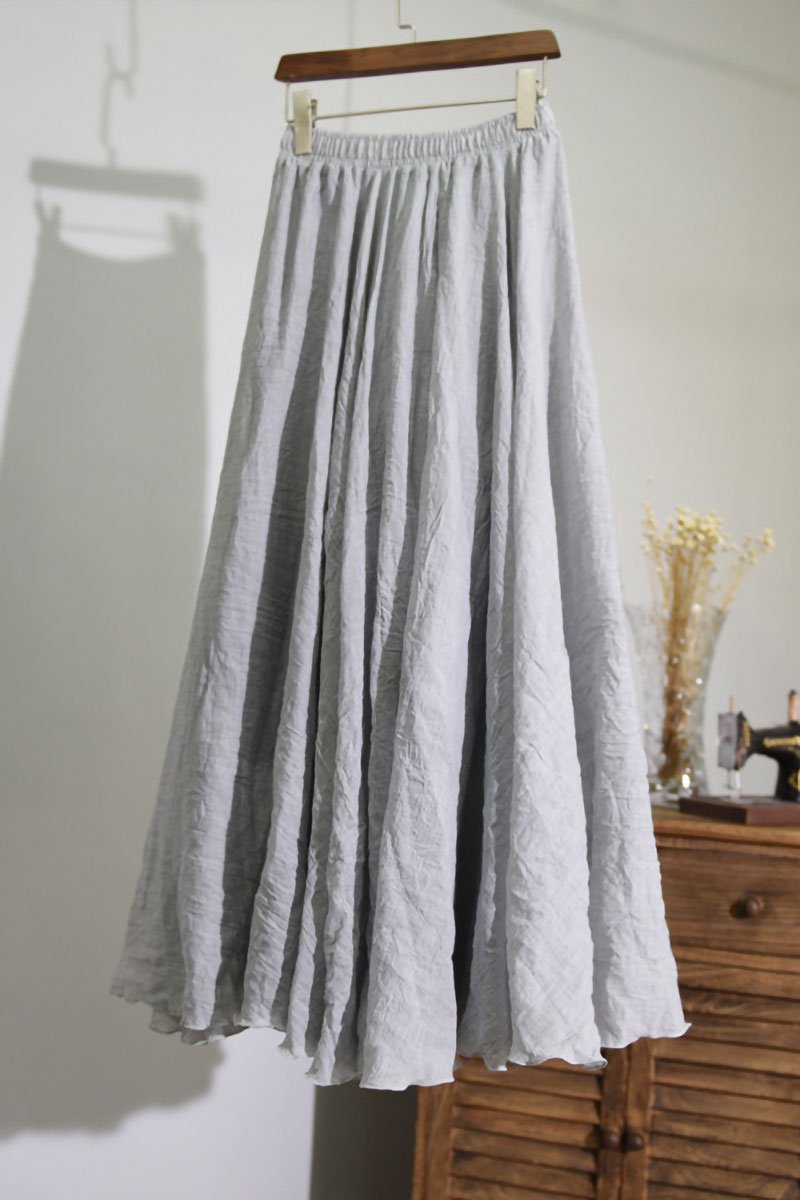 Falda de Lino Cintura Alta