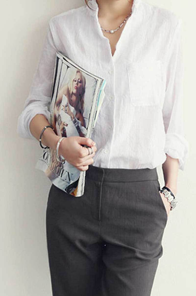 Linen Oxford Blouse